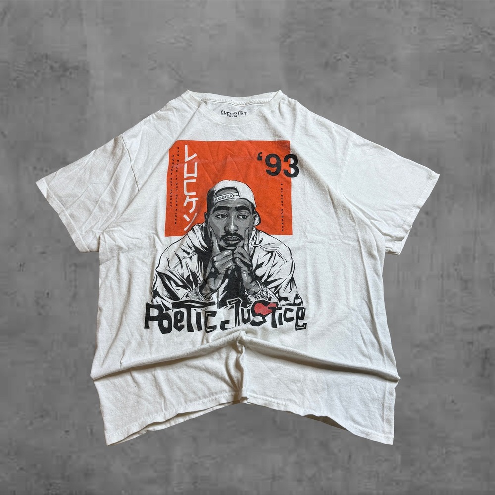 Vintage CHEMISTRY Men's Poetic Justice T-Shirt‎ Tupac Graphic Print